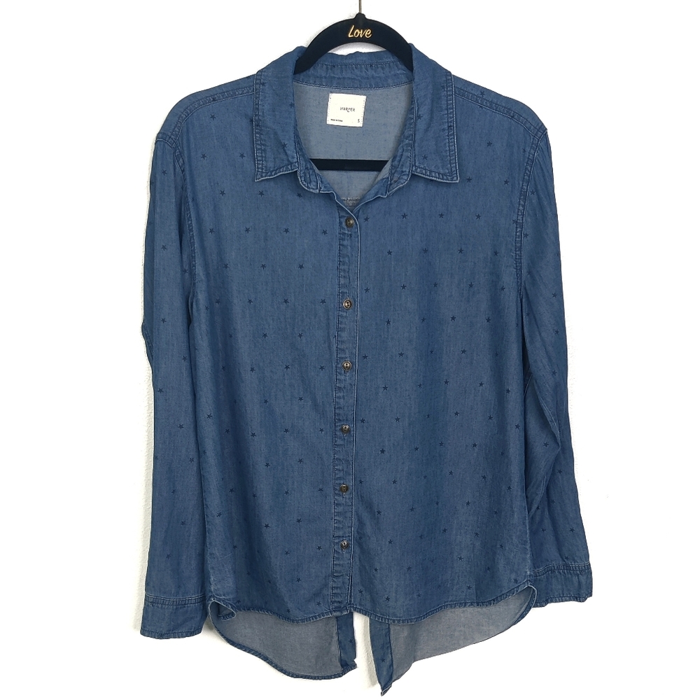 Harper Star Print Chambray Button Up